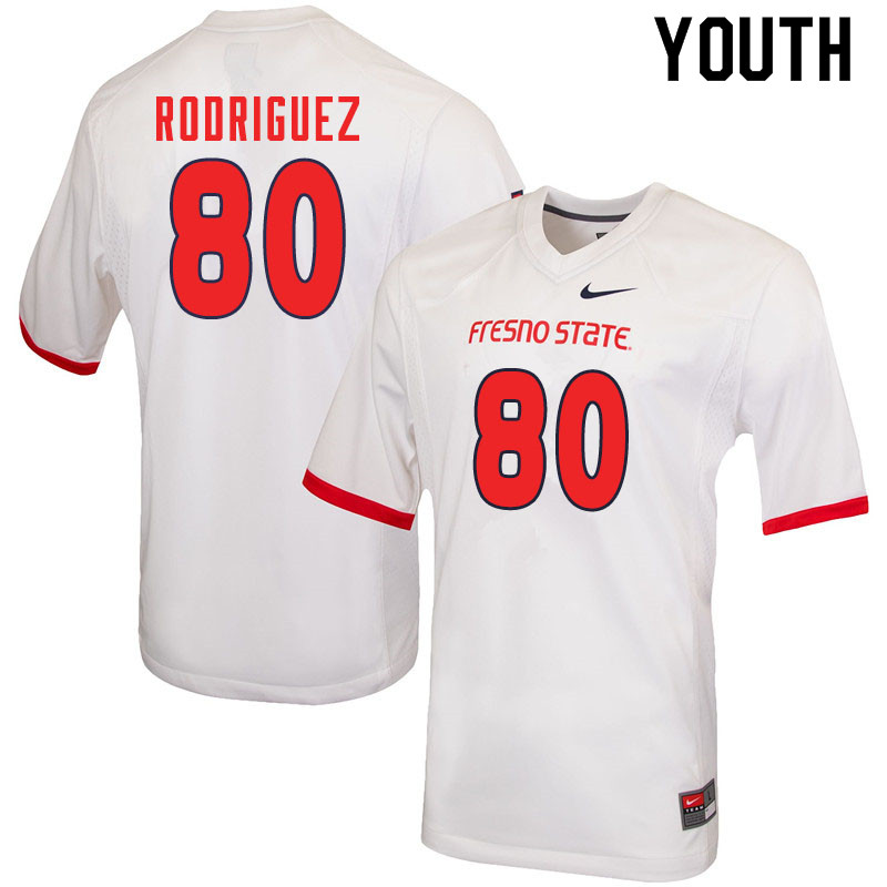 Youth #80 Juan Rodriguez Fresno State Bulldogs College Football Jerseys Sale-White